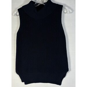 Workshop womens sweater blue turtle neck sleeveless XS